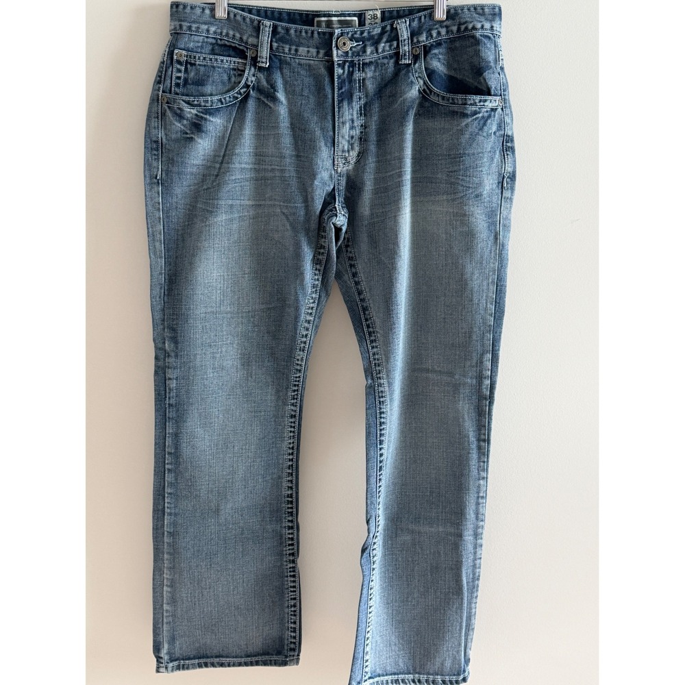 INC International Concepts Copenhagen Modern Boot Jeans Mens 38x32 Blue Denim